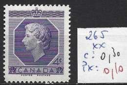 CANADA 265 ** Côte 0.30 € - Neufs