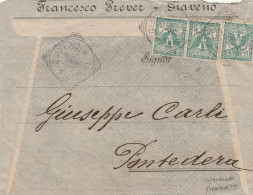 LETTERA 1906 3X5 CENT. -FRACESCO PREVER-TIMBRO GIAVENO-PONTEDERA (LK551 - Eritrée