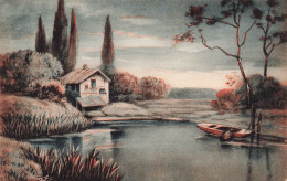 ARTS - Peintures Et Tableaux - Une Petite Maison Au Bord De La Rivière - Carte Postale Ancienne - Pintura & Cuadros