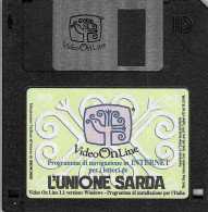 RARO FLOPPY DISK 3,5 VIDEO ON LINE PROGRAMMA NAVIGAZIONE IN INTERNET SPONSOR L'UNIONE SARDA 1995 - 3.5''-Disketten