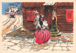ILLUSTRATEURS -  Des Femmes élégantes Dans La Rue - Colorisé - Carte Postale Ancienne - Autres & Non Classés