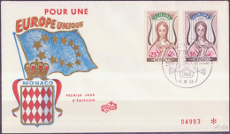 Europa CEPT 1963 Monaco FDC1 Y&T N°618 à 619 - Michel N°742 à 743 - 1963