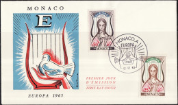 Europa CEPT 1963 Monaco FDC5 Y&T N°618 à 619 - Michel N°742 à 743 - 1963
