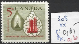 CANADA 308 ** Côte 0.65 € - Neufs