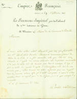 Départements Conquis Empire Le Procureur Impérial à Gênes 29 SEPT 1812 Signature Parodi Au Maire De Vitrolles - 1792-1815: Veroverde Departementen