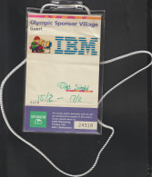 Olympic Games In Lillehammer 1994. Visitors Pass To Sponsor Village - IBM. Postal Weight Approx 50 Gramms. Please - Invierno 1994: Lillehammer