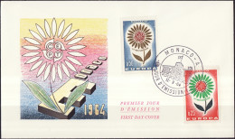 Europa CEPT 1964 Monaco FDC4 Y&T N°652 à 653 - Michel N°782 à 783 - 1964