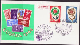 Europa CEPT 1964 Monaco FDC7 Y&T N°652 à 653 - Michel N°782 à 783 - 1964