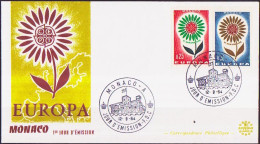 Europa CEPT 1964 Monaco FDC9 Y&T N°652 à 653 - Michel N°782 à 783 - 1964