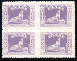 2257. GREECE 1926 MESSOLONGHI #463.463b. 463e MNH BLOCK OF 4 - Unused Stamps