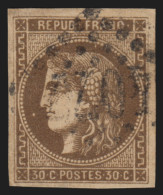 N°47, Cérès De Bordeaux 1870, 30c Brun, Oblitéré - TB - 1870 Bordeaux Printing