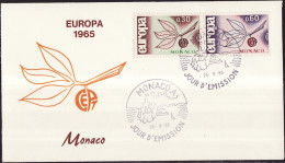 Europa CEPT 1965 Monaco FDC1 1965 Y&T N°675 à 676 - Michel N°810 à 811 - 1965