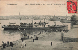 St Malo * Bateau Vapeur Steamer Le VICTORIA Partant Pour Jersey - Saint Malo