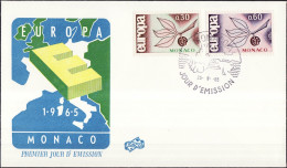 Europa CEPT 1965 Monaco FDC4 1965 Y&T N°675 à 676 - Michel N°810 à 811 - 1965