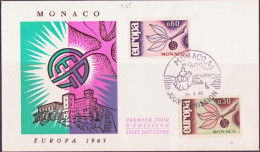 Europa CEPT 1965 Monaco FDC6 1965 Y&T N°675 à 676 - Michel N°810 à 811 - 1965