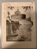 Cartolina Roma Ponte E Castel Sant'angelo FG VG 1957 - Castel Sant'Angelo