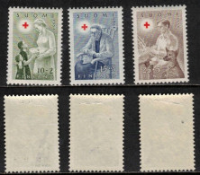 RED CROSS ROTES KREUZ CROIX ROUGE FINLAND FINNLAND FINLANDE 1954  MH(*) MI 422 - 424  SC B123  B124 B125 YV 405-407 - Unused Stamps