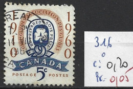 CANADA 316 Oblitéré Côte 0.20 € - Usados