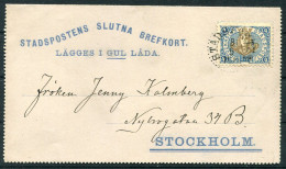 Sweden Stockholm Stadspost Local Post Lettercard - Local Post Stamps