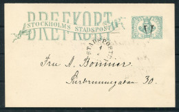 Sweden Stockholm Stadspost Local Post Stationery Postcard - Ortsausgaben