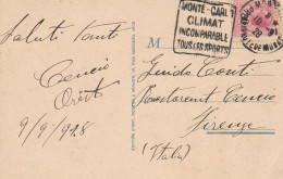 CARTOLINA 1928 MONTECARLO PRINCIPATO DI MONACO MENTON (LX362 - Briefe U. Dokumente
