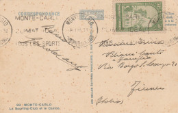 CARTOLINA 1934 REPUBBLICA DI MONACO MONTECARLO (LX360 - Briefe U. Dokumente
