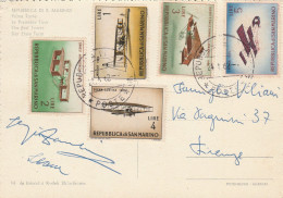 CARTOLINA SANMARINO 1962 SERIE AEREI  (LX322 - Storia Postale