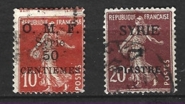 SYRIE. N°58 & 60 Oblitérés De 1920-2. Timbres De France Avec Surcharge. - Oblitérés