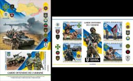 Guinea 2023, Ukrainian War, Offensive Guard, 4val In BF +BF IMPERFORATED - Sonstige (Land)