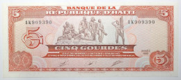 Haïti - 5 Gourdes - 1989 - PICK 255a.2 - NEUF - Haïti