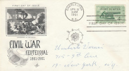 FDC 1961 USA FORT SUMTER CIVIL WAR (LY312 - 1961-1970