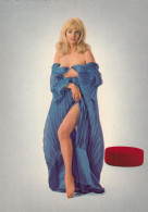 Pin Up Nude Bare Feet Blonde Woman In Blue Dress Old Postcard - Pin-Ups