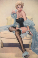 Pin Up Nude Sexy Actress Jackie Loughery In Lingerie Stockings Old Postcard - Pin-Ups