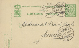 Luxembourg - Luxemburg - Carte Postale  1907  -  Cachet   -  Diekirch - Postwaardestukken