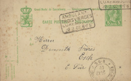 Luxembourg - Luxemburg - Carte Postale  1906  -  Cachet  Ambulant -  Troisvierges-Luxembourg - Postwaardestukken