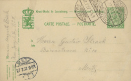 Luxembourg - Luxemburg - Carte Postale  1906  -  Cachets  Metz  -  Luxembourg,Hollerich - Postwaardestukken