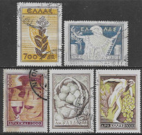 Grecia Greece Hellas 1953 Agriculture Products 5val Mi N.597-600,602 US - Usati