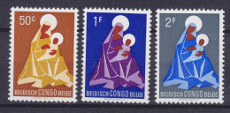 Belgian Congo 1959 Mi. 355-57, Weihnachten Christmas Jul Noel Natale Navidad, MNH** - Unused Stamps