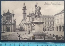 TORINO 1912  " PIAZZA  SAN CARLO " . CARTOLINA  ANIMATISSIMA  E VIAGGIATA . EDIZIONI  M. G. C. In  TORINO - Places & Squares