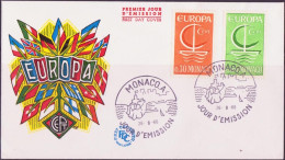 Europa CEPT 1966 Monaco FDC5 Y&T N°698 à 699 - Michel N°835 à 836 - 1966