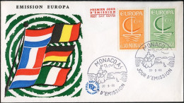 Europa CEPT 1966 Monaco FDC7 Y&T N°698 à 699 - Michel N°835 à 836 - 1966