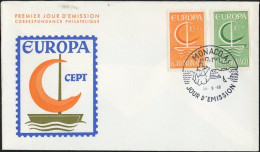 Europa CEPT 1966 Monaco FDC8 Y&T N°698 à 699 - Michel N°835 à 836 - 1966