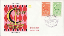 Europa CEPT 1966 Monaco FDC9 Y&T N°698 à 699 - Michel N°835 à 836 - 1966