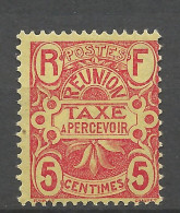 REUNION TAXE N° 6 NEUF* TRACE DE CHARNIERE / Hinge / MH - Postage Due