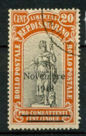 Saint Marin 1918 Sass. 63 Oblitéré 100% Célébration De La Victoire - Used Stamps