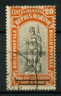 Saint Marin 1918 Sass. 63 Oblitéré 100% Célébration De La Victoire - Usados