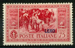 Leros 1932 Sass. 22 Neuf * MH 100% Garibaldi - Egée (Lero)