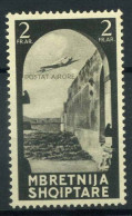 Albanie 1940 Sass. 10 Neuf ** 100% Poste Aérienne 1 F. Marron Noir - Albanien