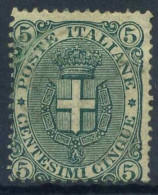 Italie Royaume 1891 Sass. 59 Neuf ** 60% 5c Manteau Des Bras Vert - Ongebruikt