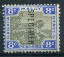 Malaya 1901 Mi. 19 Neuf * MH 100% Spécimen, 8c, Tiger, Filigrane 1 - Federated Malay States